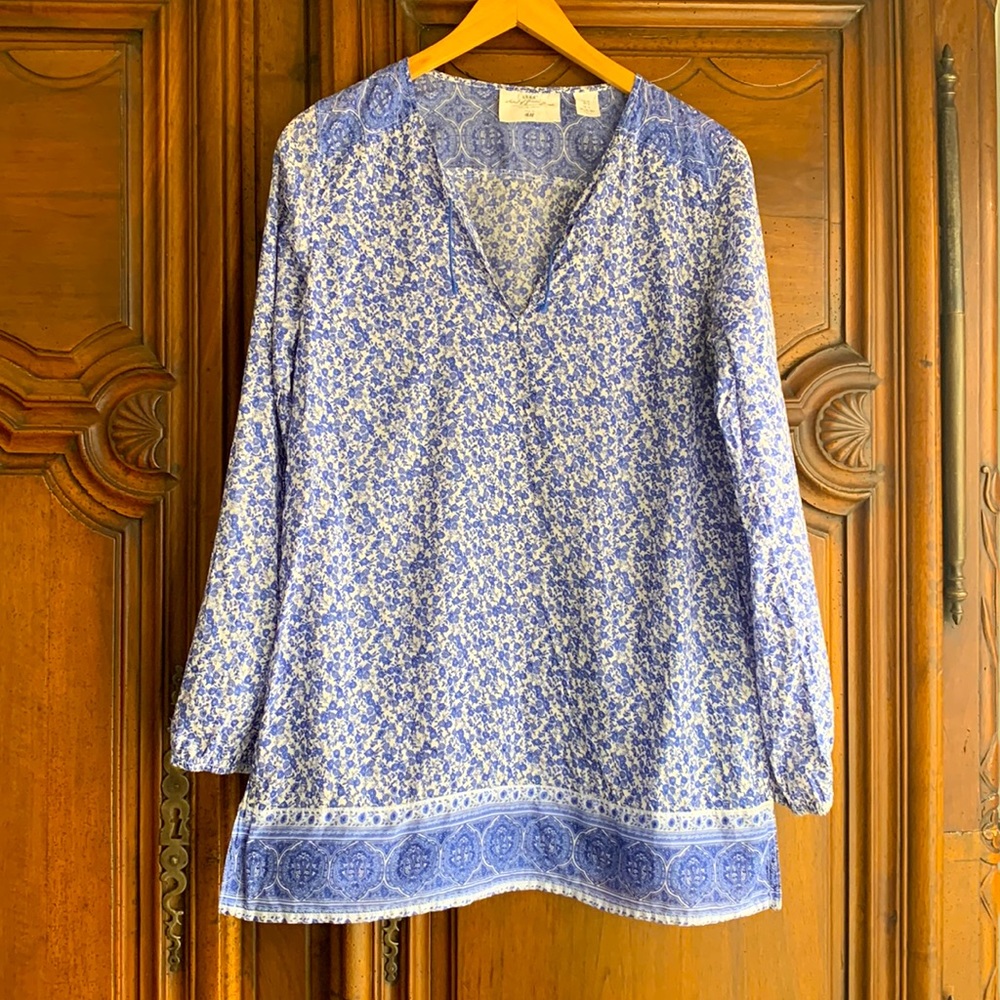 Printed floral 100% cotton Tunic. Sz 12